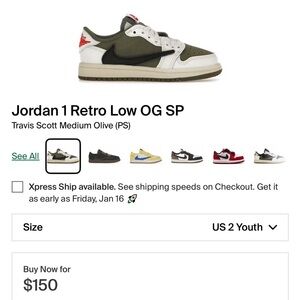 Travis Scott Kids Jordan Low- SOLD OUT ONLINE